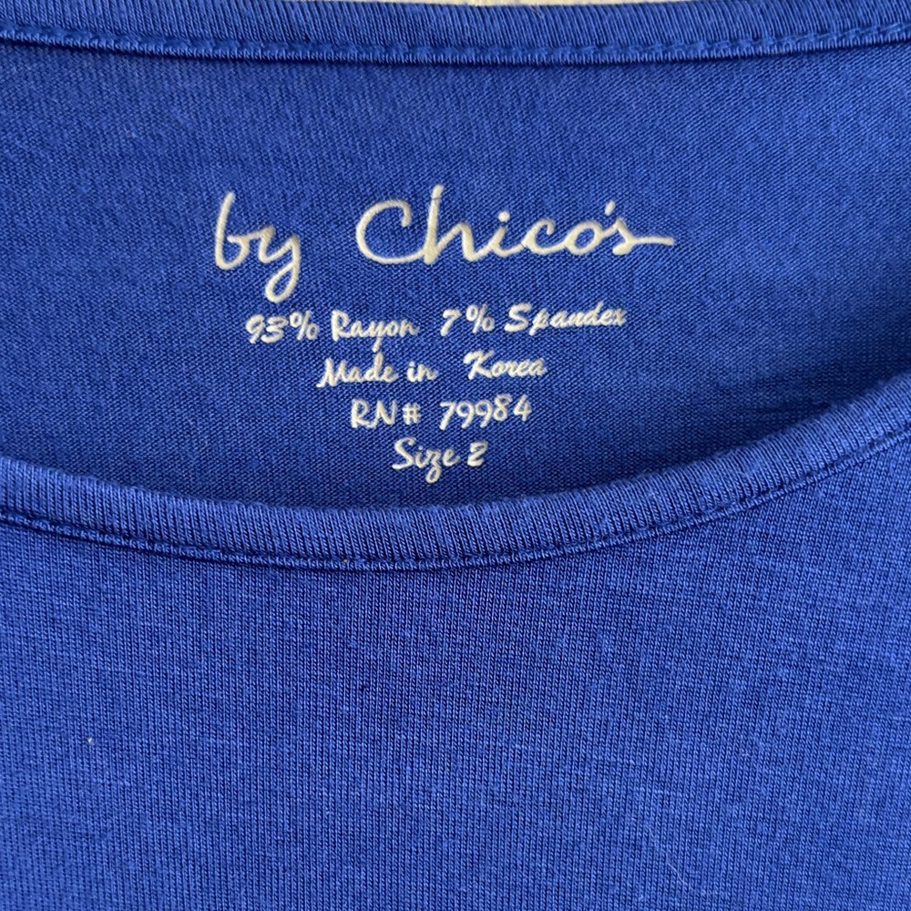 Chico's Vibrant Cobalt Crewneck Long-sleeve Top - Picture 2 of 7